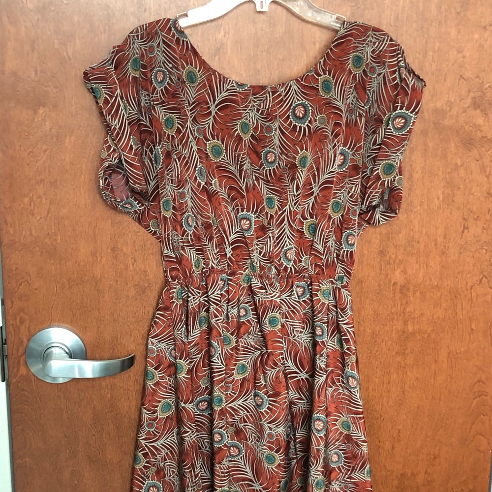 Peacock printed dress